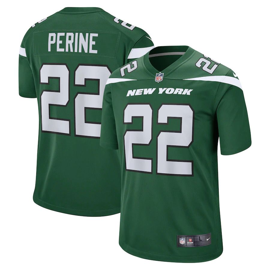 Men New York Jets #22 La Mical Perine Nike Gotham Green Game NFL Jersey->new york jets->NFL Jersey